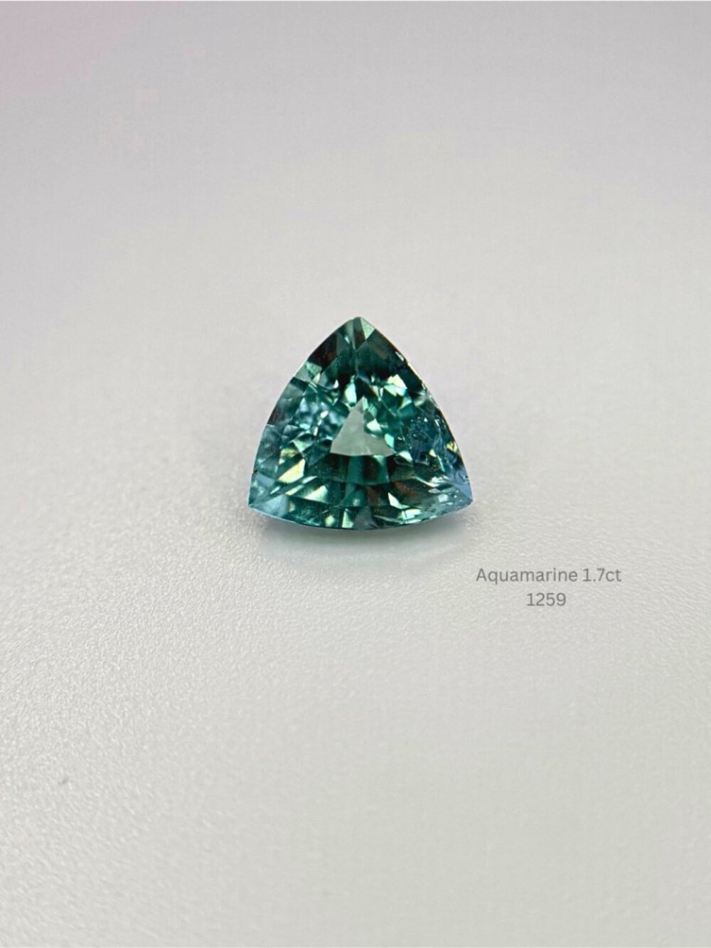 Natural Aquamarine 1.70ct Trillion Cut Loose Gemstone March Birthstone